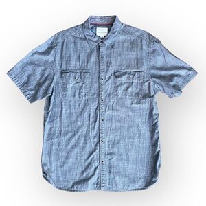 Paper Denim & Cloth Casual Button Up Chambray Blue Shirt L